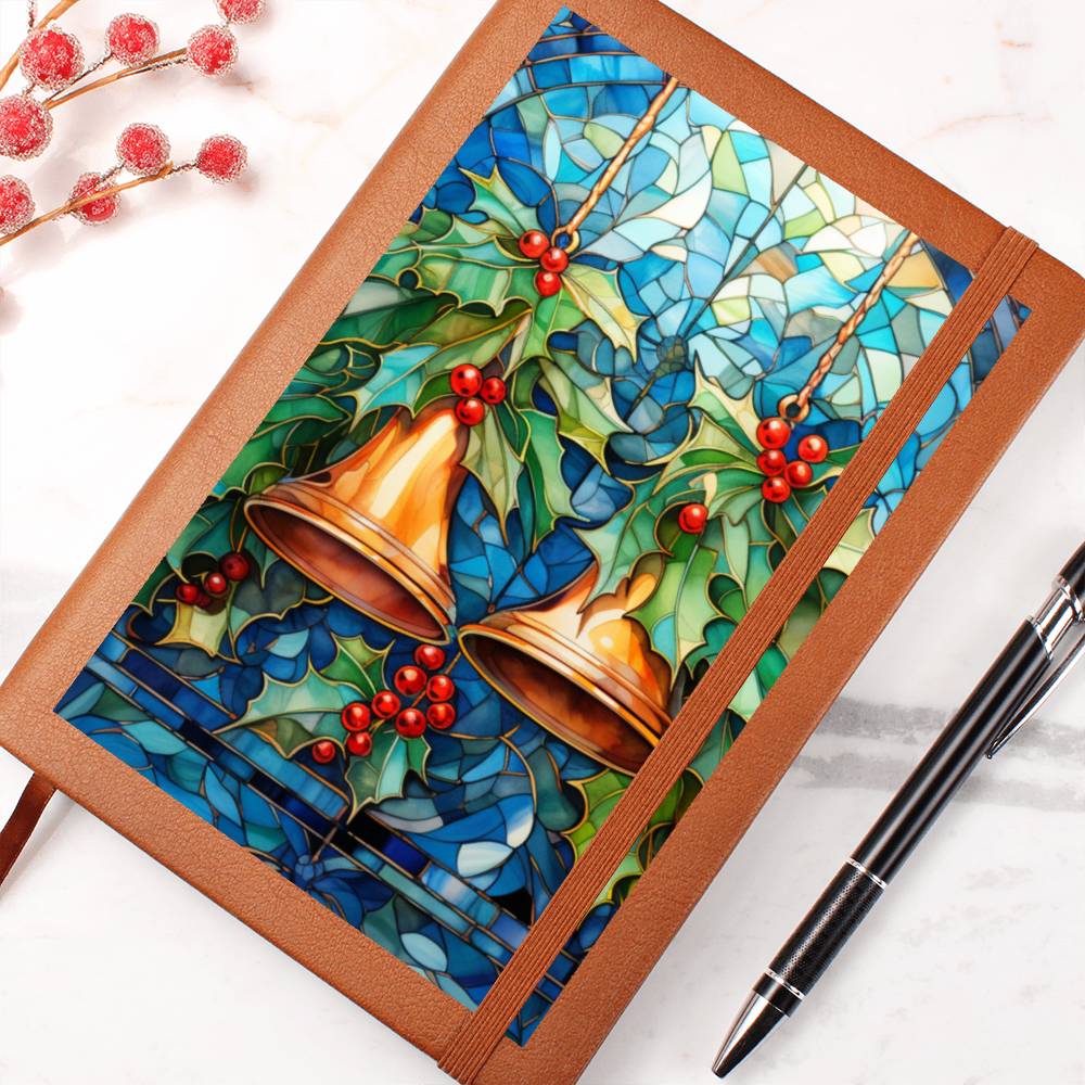 Christmas Stained Glass Design 003 - Vegan Leather Journal