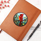 Christmas Red Cardinal Stained Glass Design 019 - Vegan Leather Journal