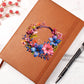 Floral Flower Wreath 023 - Vegan Leather Journal