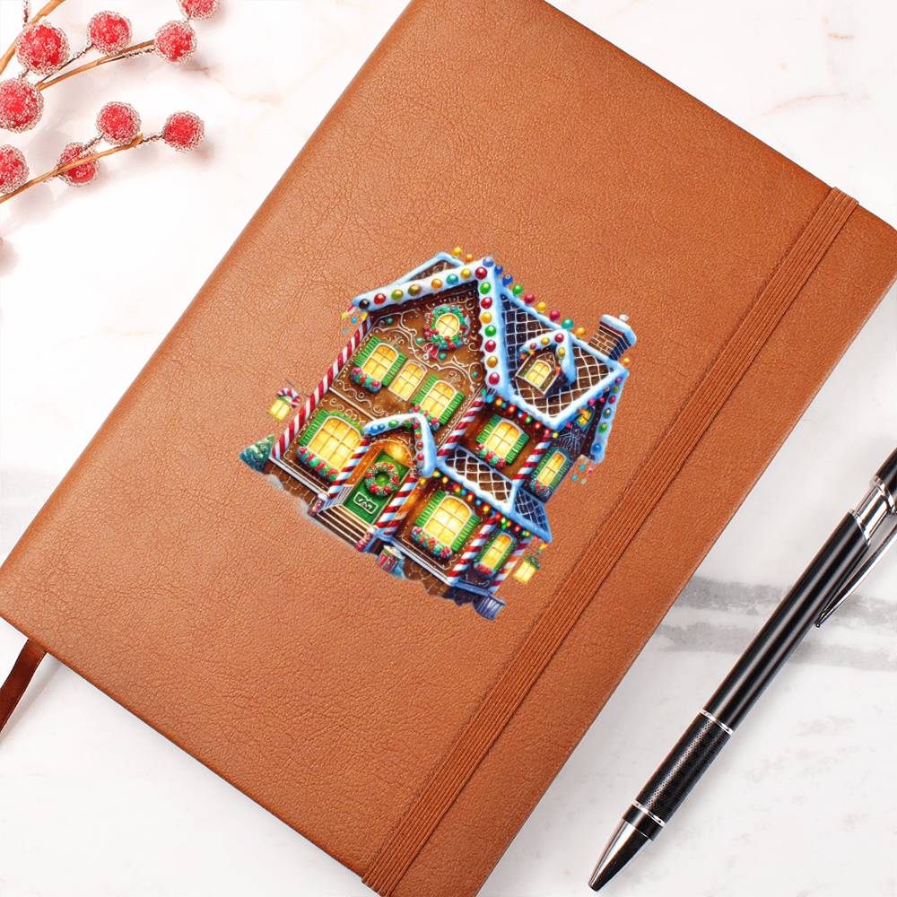 Christmas Gingerbread House 019 - Vegan Leather Journal