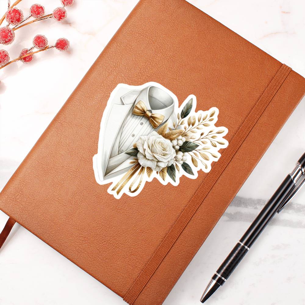 Luxury Wedding Decor Sticker 026 - Vegan Leather Journal