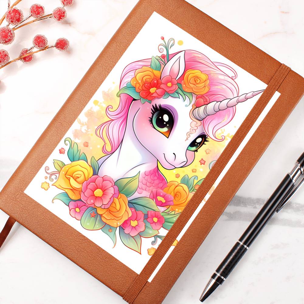 Cute Unicorn 107 - Vegan Leather Journal