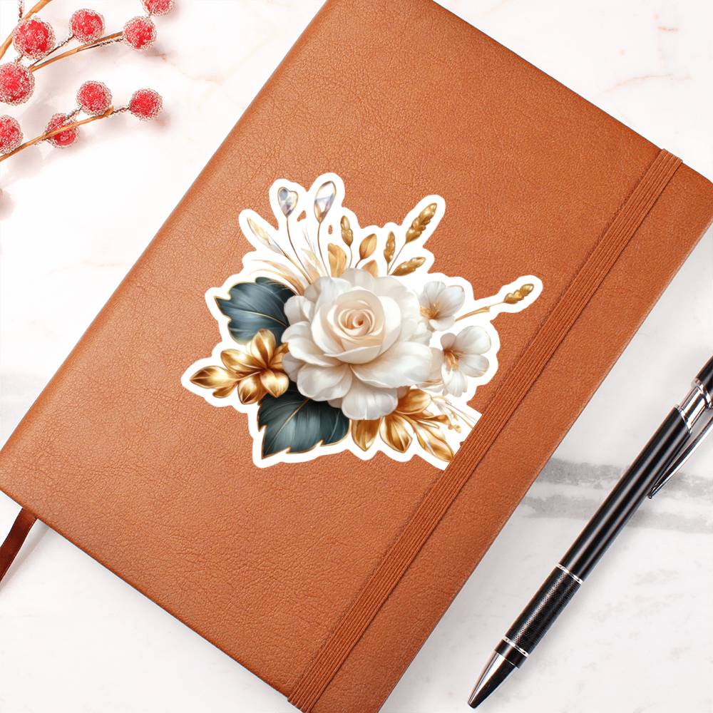 Luxury Wedding Decor Sticker 003 - Vegan Leather Journal