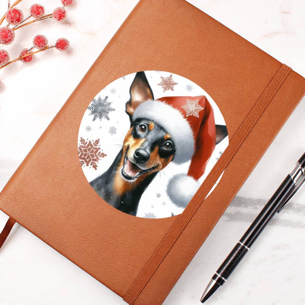 Christmas Dog - Manchester Terrier - Vegan Leather Journal