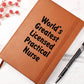 World's Greatest Licensed Practical Nurse v1 - Vegan Leather Journal