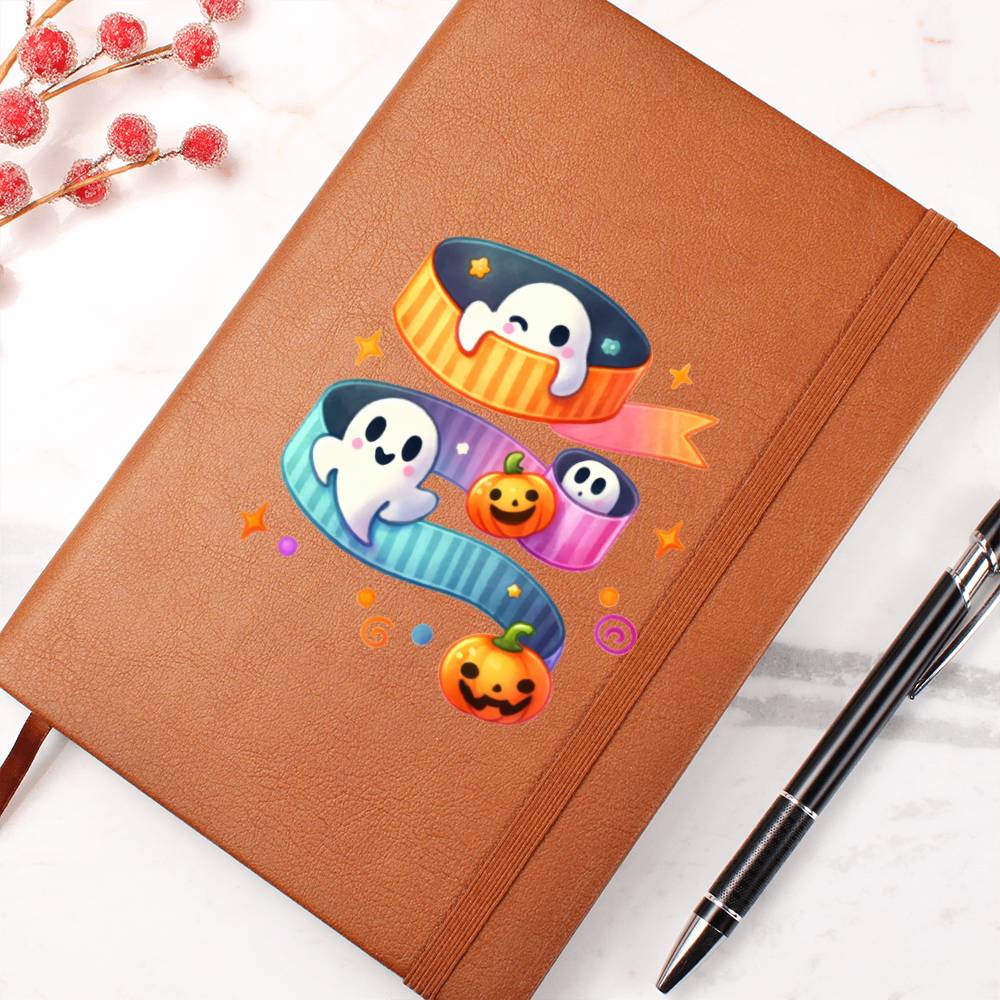 Cute Halloween Sticker 108 - Vegan Leather Journal