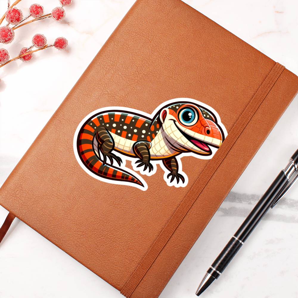 Cute Monitor lizard sticker 94 - Vegan Leather Journal