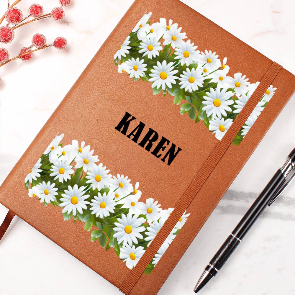 Karen (Playful Daisies) - Vegan Leather Journal