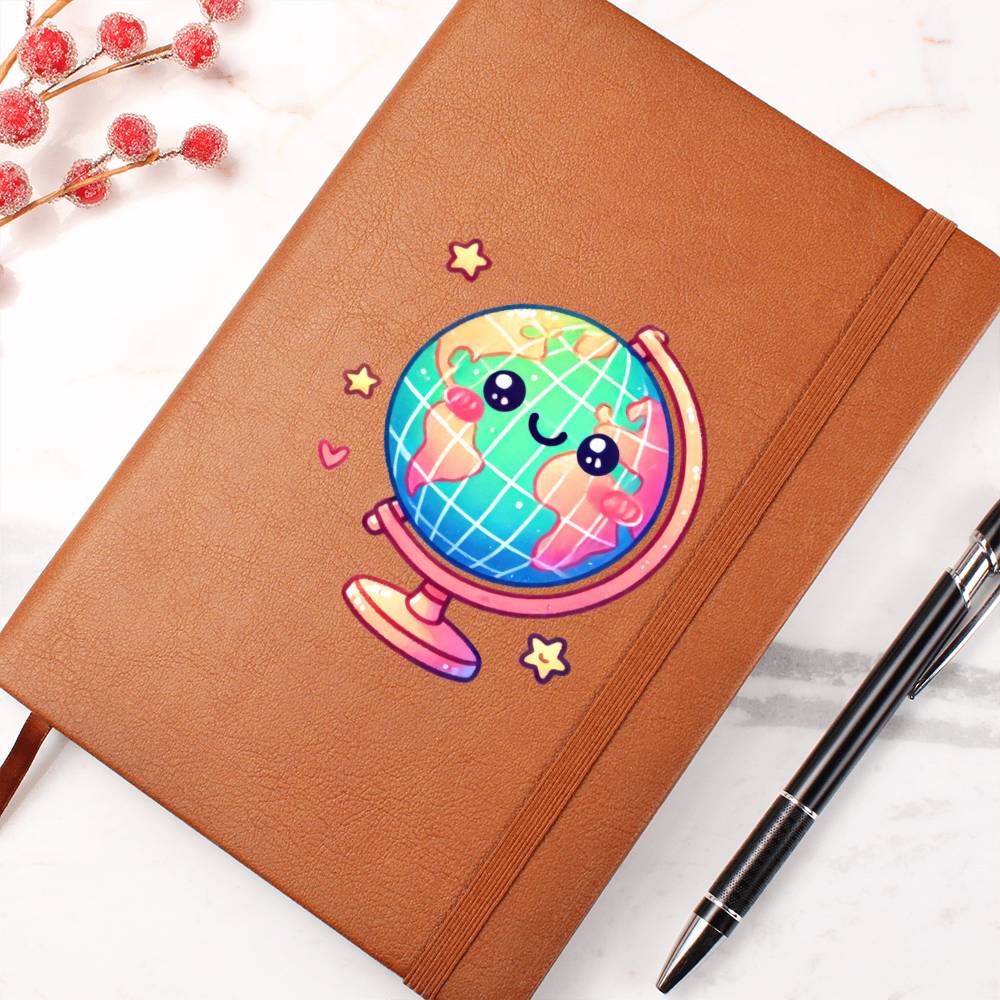 Cute Back to School Sticker 109 - Vegan Leather Journal
