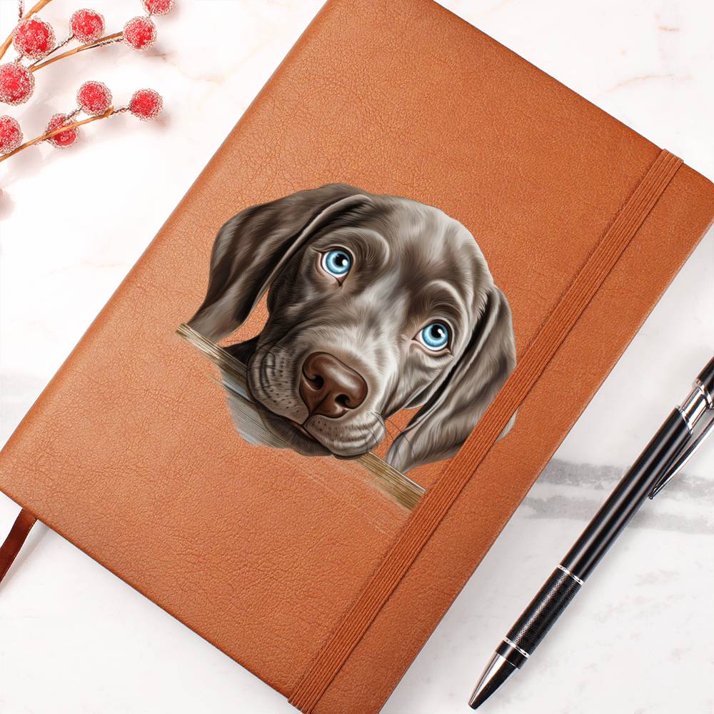 Weimaraner Peeking - Vegan Leather Journal
