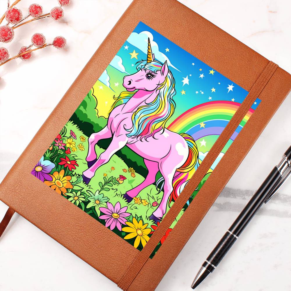 Cute Unicorn 069 - Vegan Leather Journal