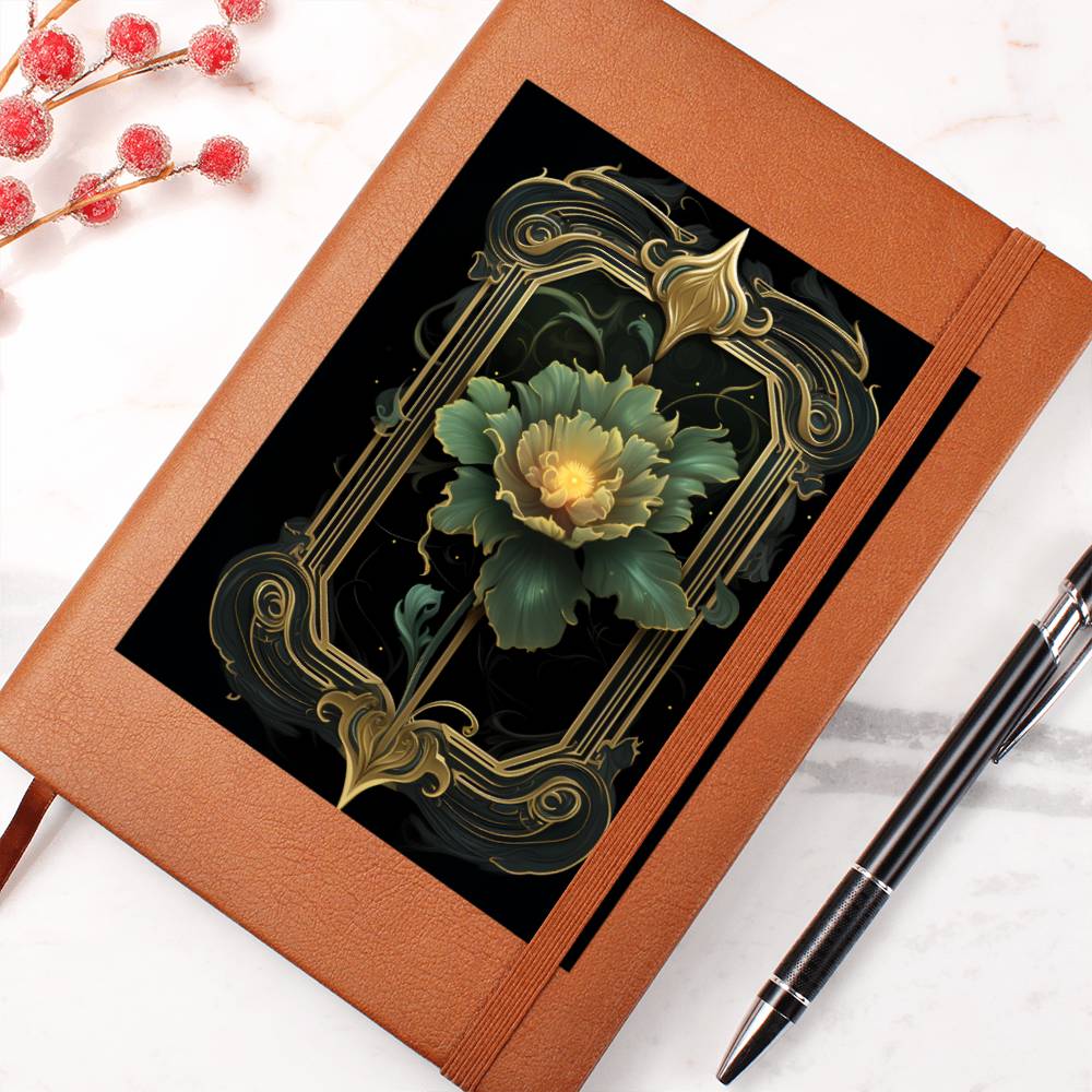 Ornate Gold Cover 042 - Vegan Leather Journal