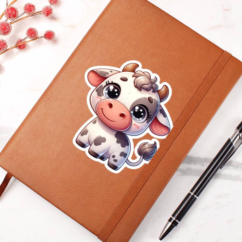 Cute Cow sticker 32 - Vegan Leather Journal