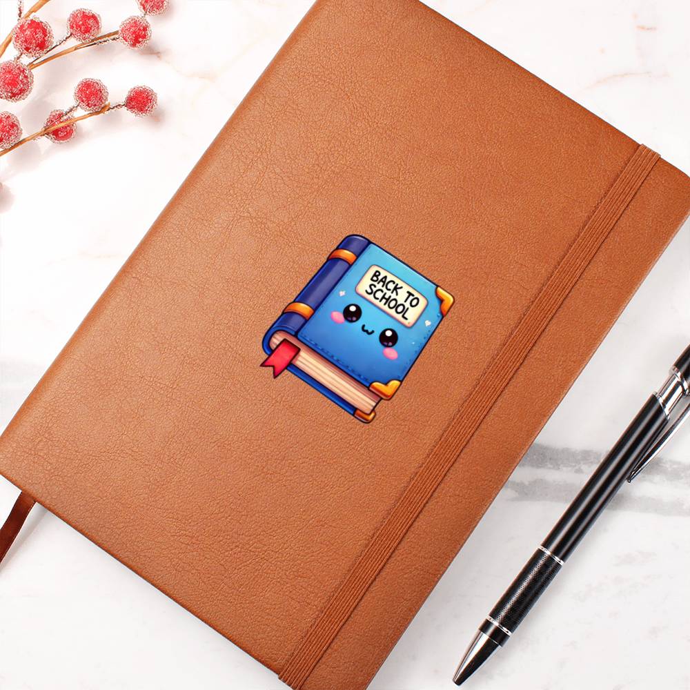 Cute Back to School Sticker 033 - Vegan Leather Journal