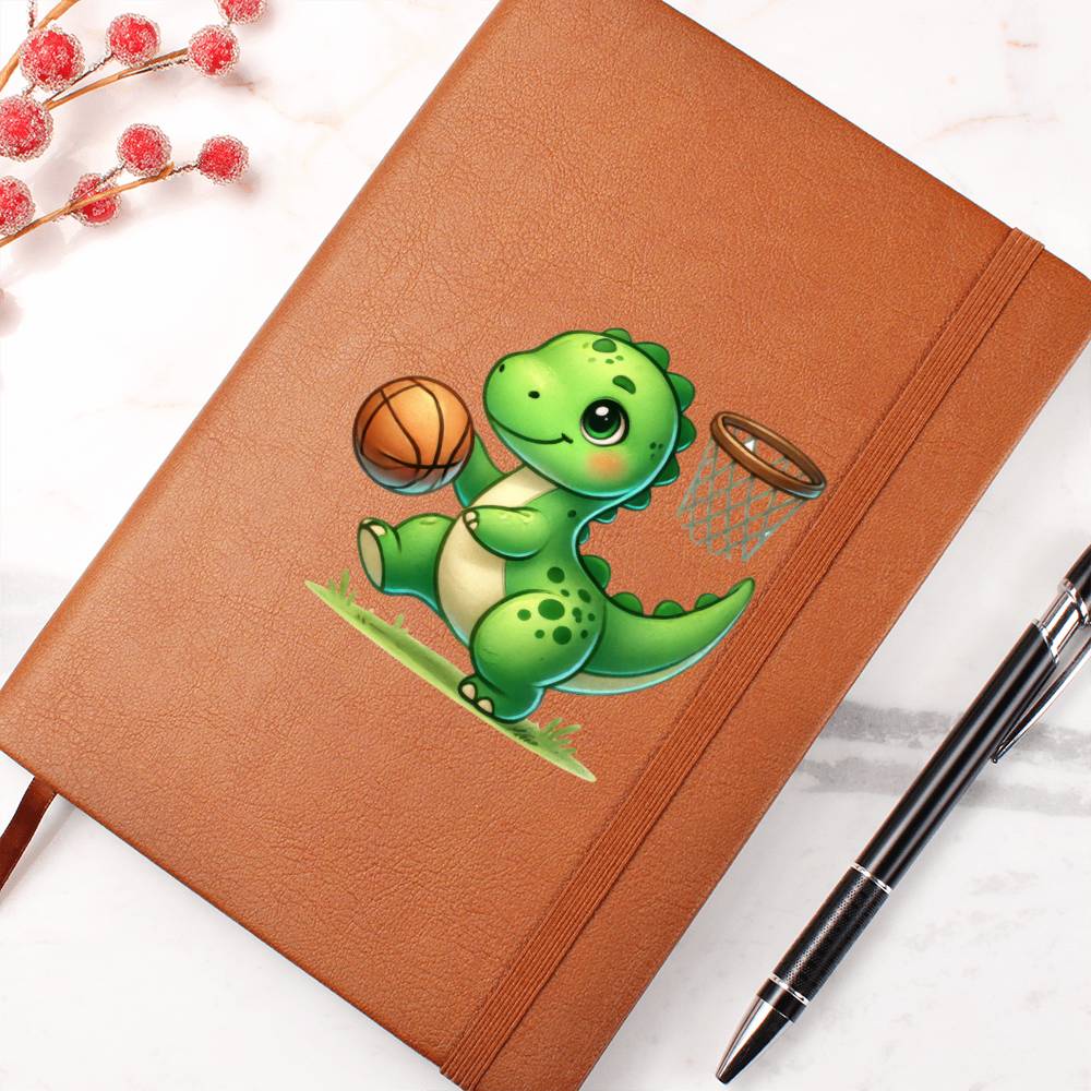 Colorful Baby Dinosaur 090 - Vegan Leather Journal