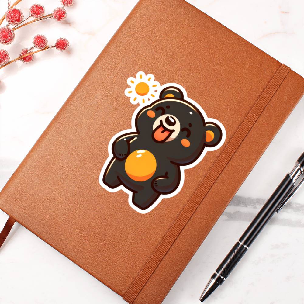 Cute Sun bear sticker 183 - Vegan Leather Journal