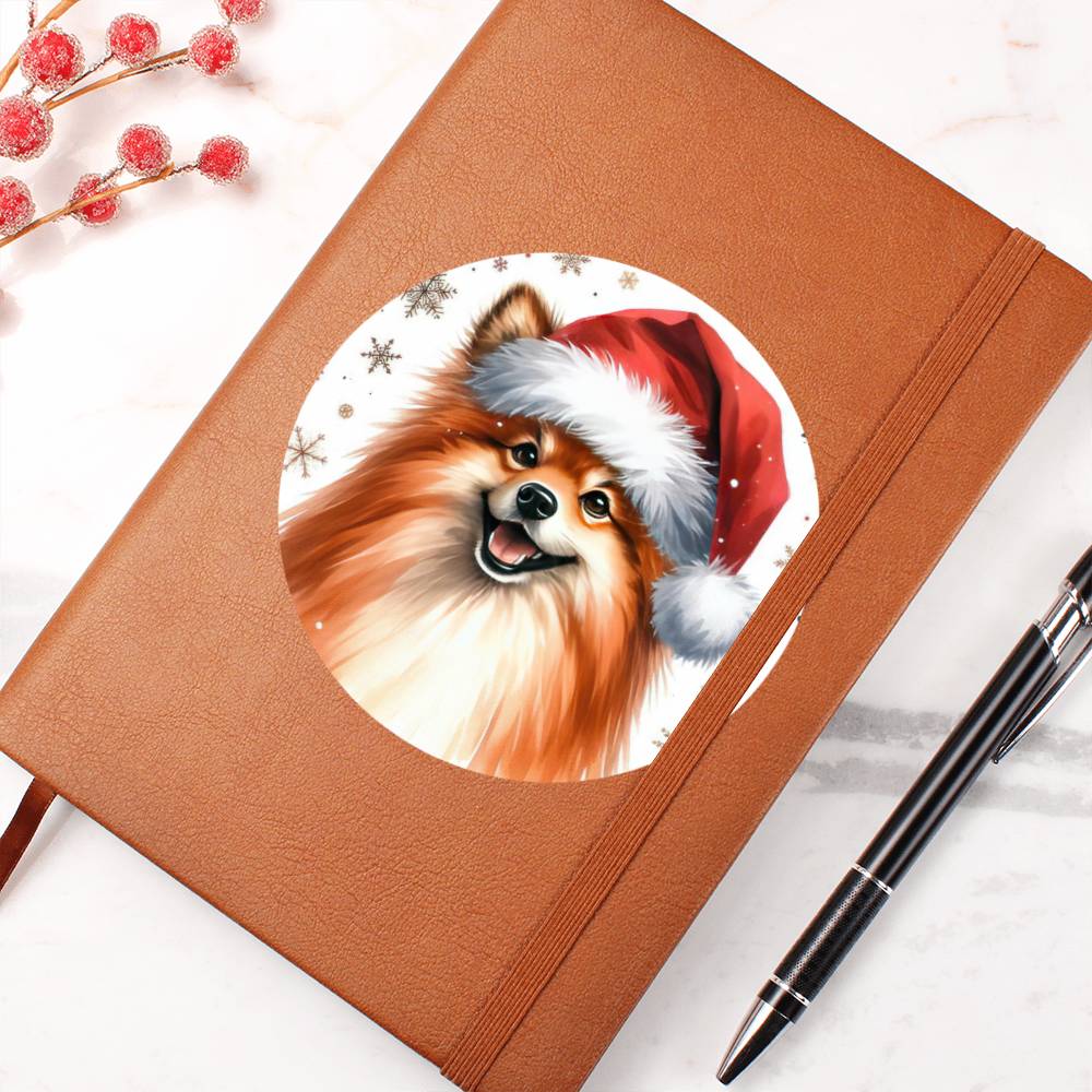 Christmas Dog - Finnish Spitz - Vegan Leather Journal