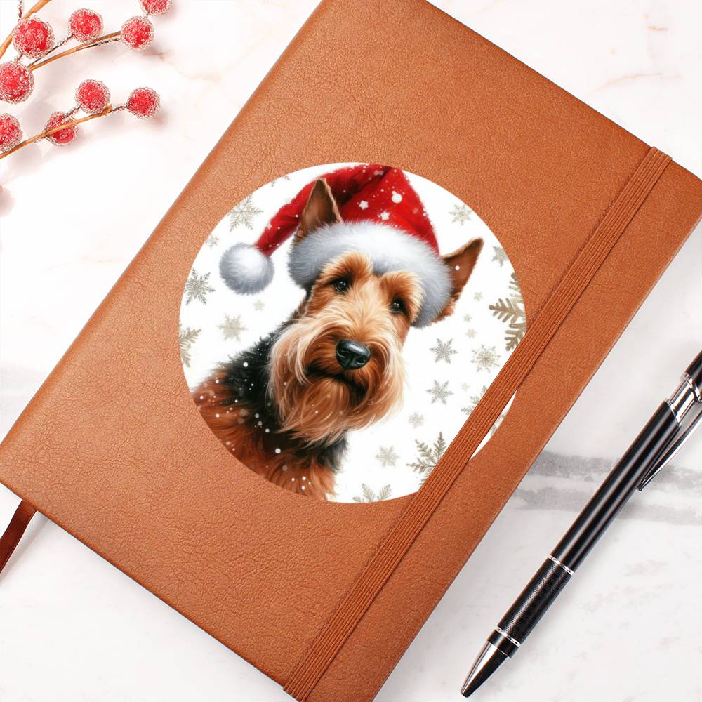 Christmas Dog - Irish Terrier - Vegan Leather Journal