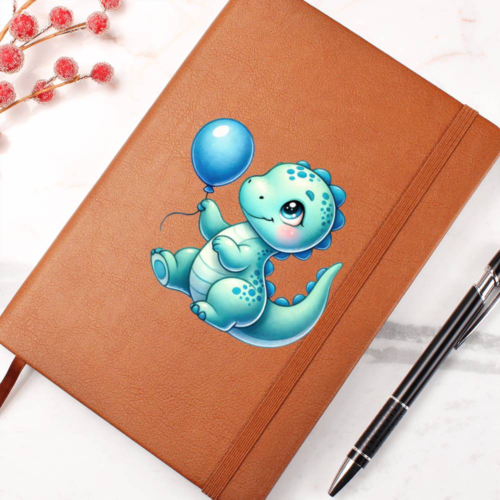 Colorful Baby Dinosaur 104 - Vegan Leather Journal