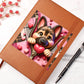 Valentine's Day Dog And Zipper 017 - Vegan Leather Journal