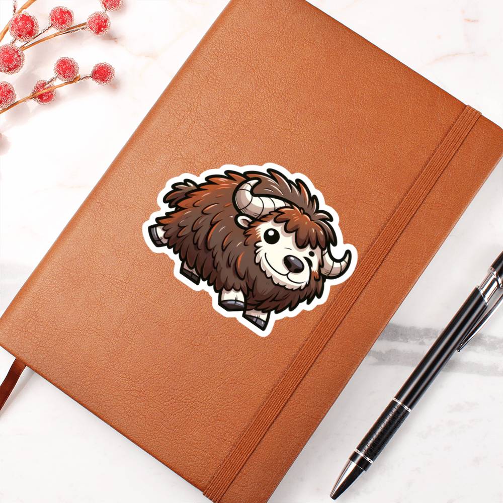 Cute Muskox sticker 98 - Vegan Leather Journal