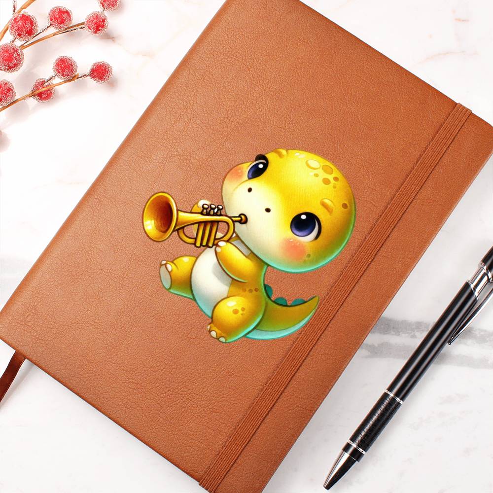 Colorful Baby Dinosaur 042 - Vegan Leather Journal