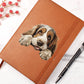 Grand Basset Griffon Vendeen Peeking - Vegan Leather Journal