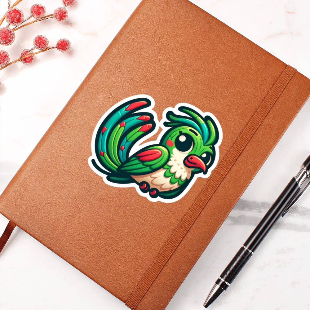 Cute Quetzal sticker 135 - Vegan Leather Journal
