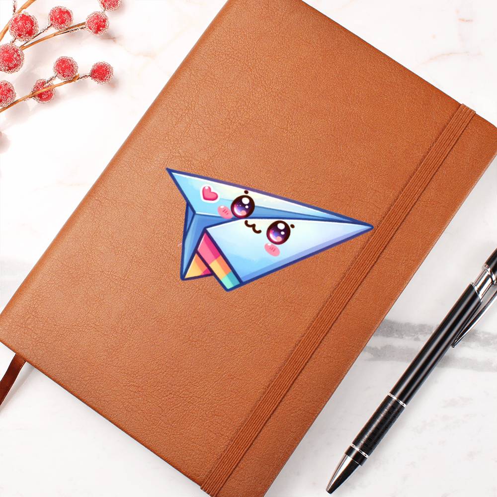 Cute Back to School Sticker 045 - Vegan Leather Journal