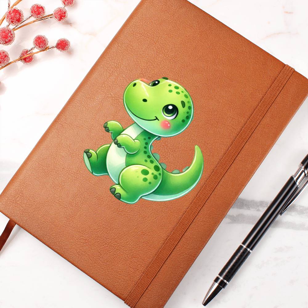 Colorful Baby Dinosaur 066 - Vegan Leather Journal