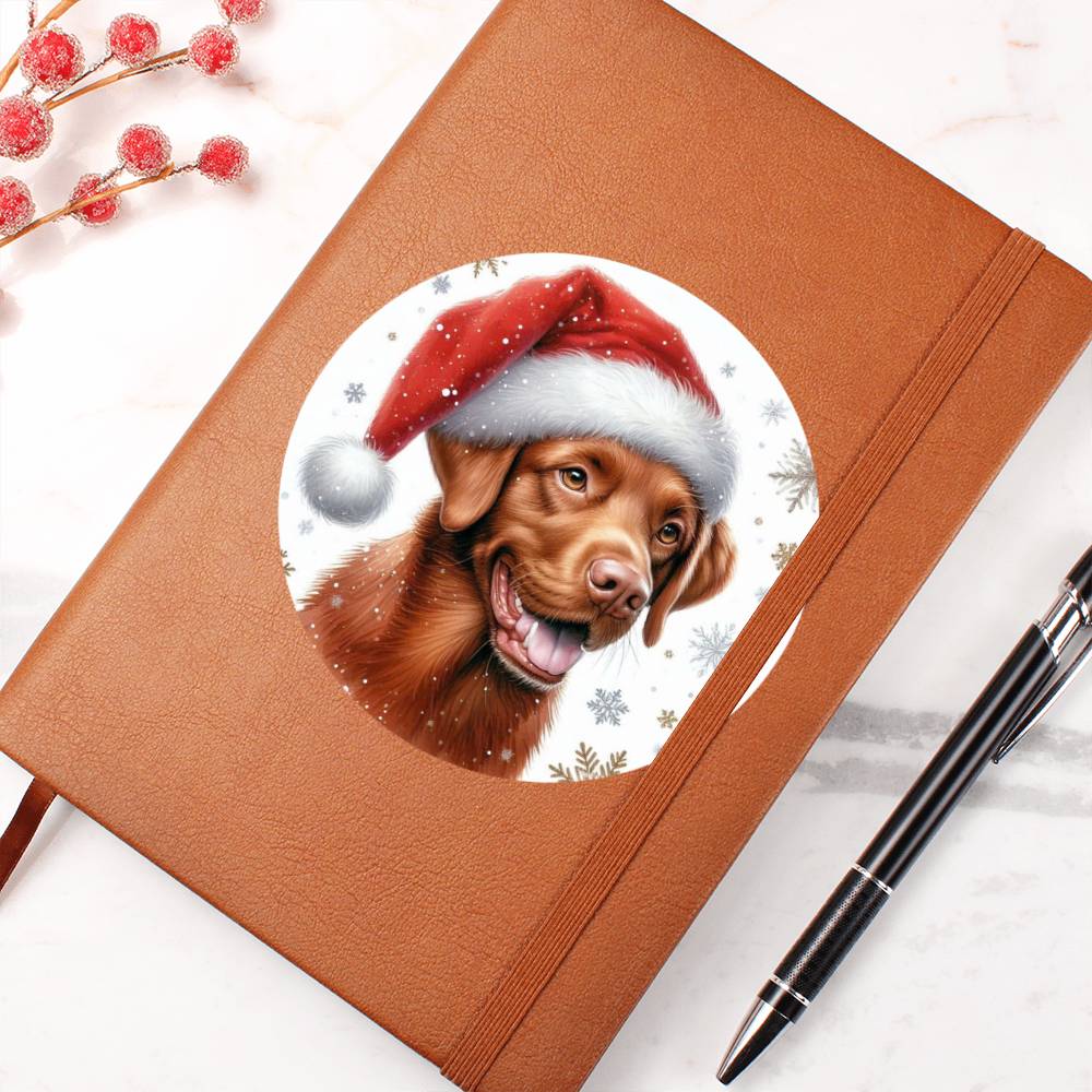 Christmas Dog - Chesapeake Bay Retriever - Vegan Leather Journal