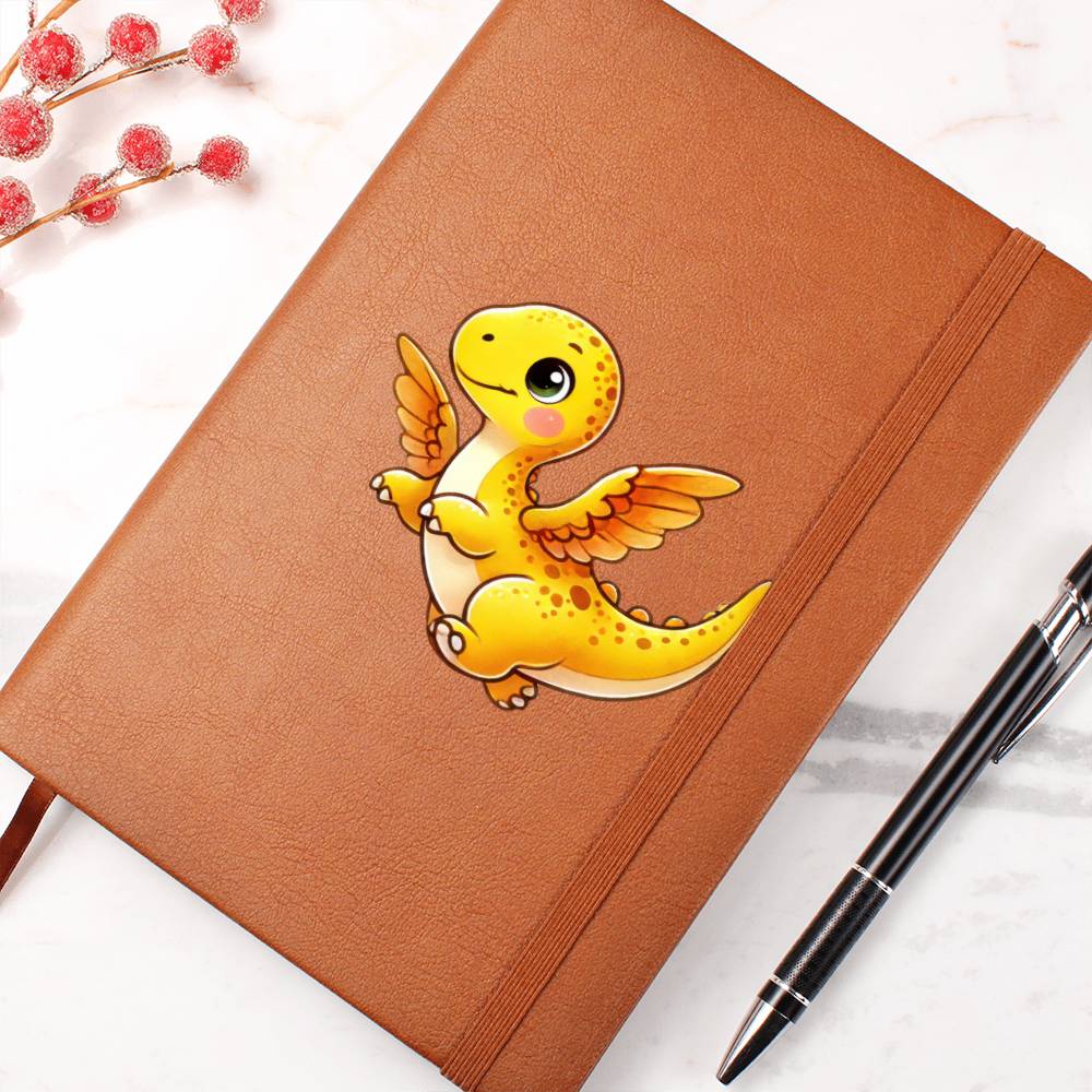 Colorful Baby Dinosaur 037 - Vegan Leather Journal