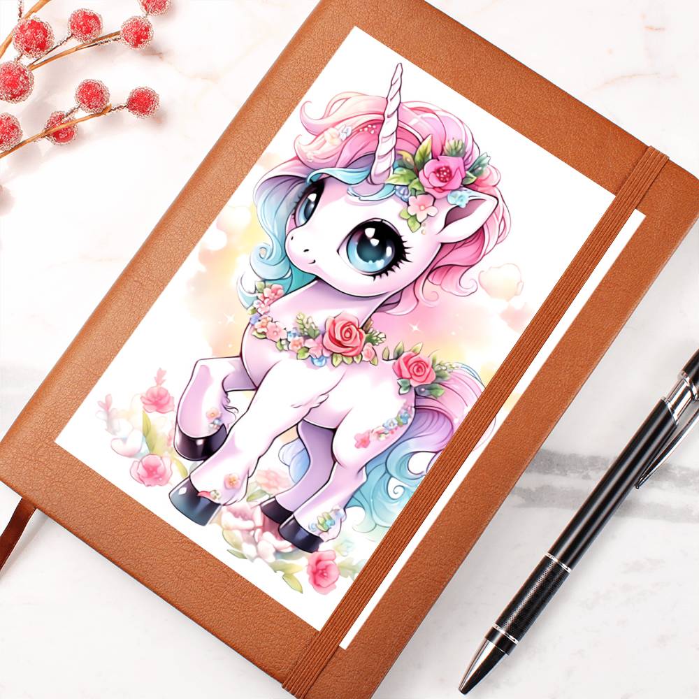 Cute Unicorn 078 - Vegan Leather Journal