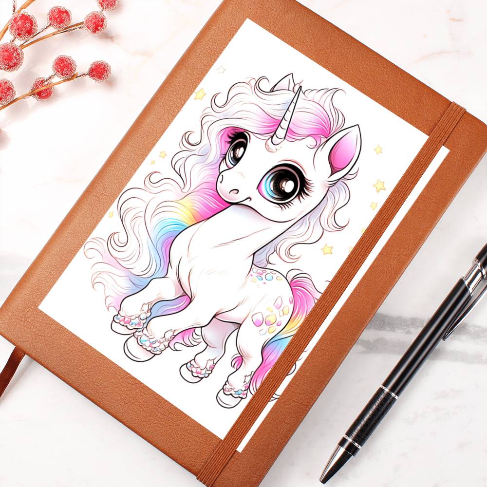 Cute Unicorn 084 - Vegan Leather Journal