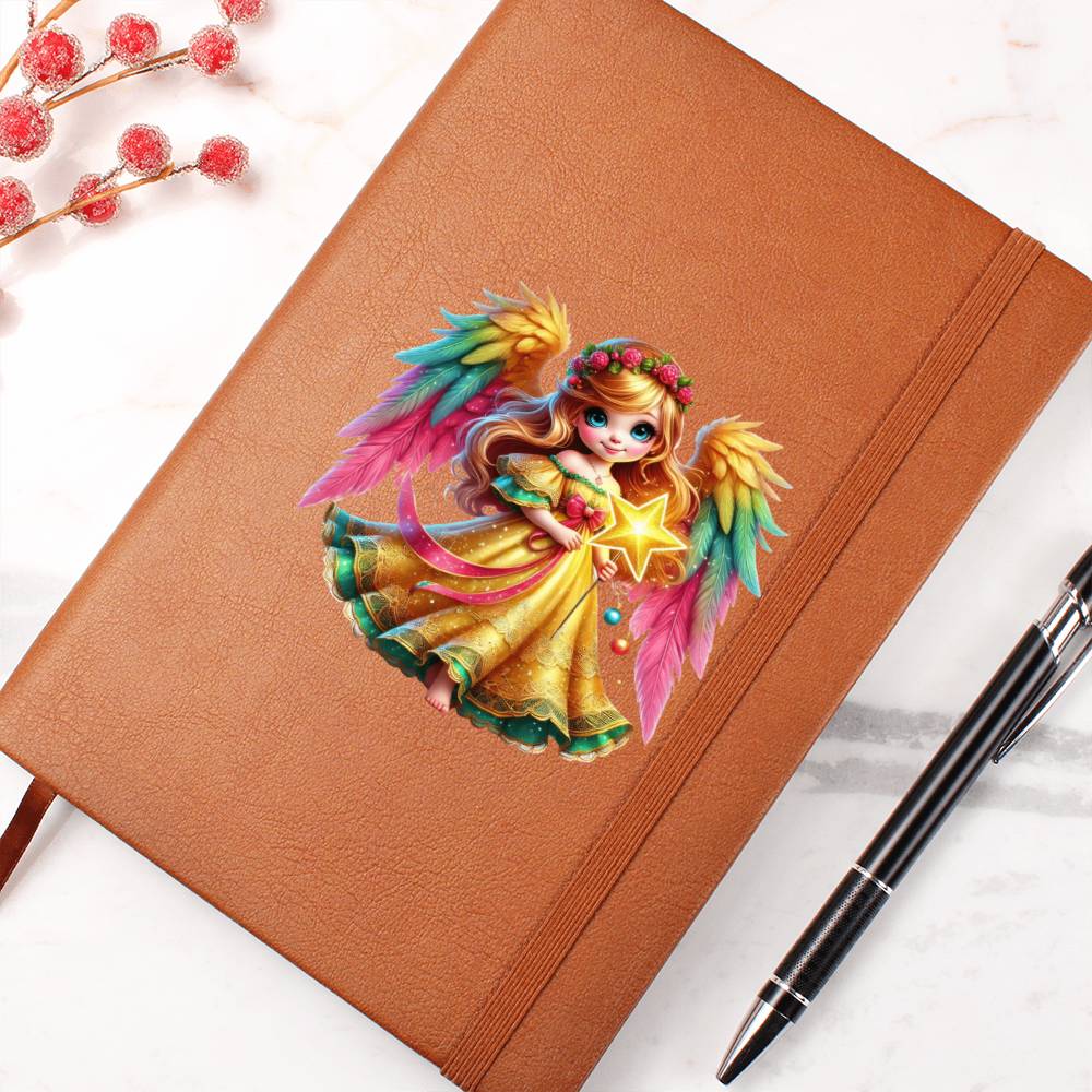 Cute Christmas Angel 021 - Vegan Leather Journal