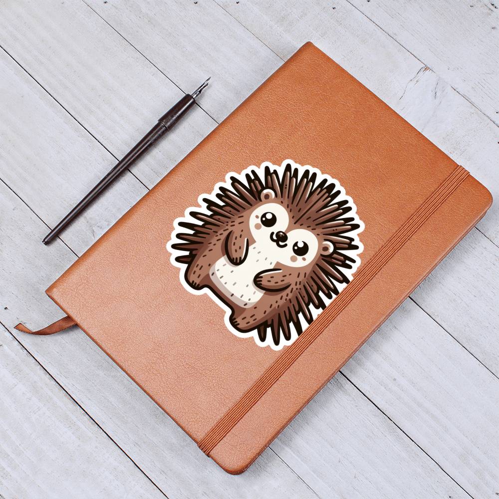 Cute Porcupine sticker 130 - Vegan Leather Journal