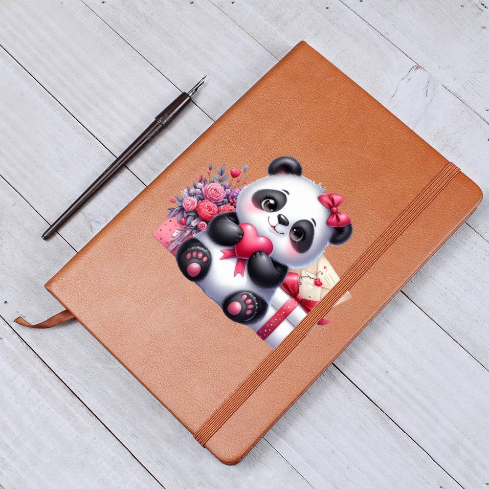 Valentine's Day Panda 012 - Vegan Leather Journal