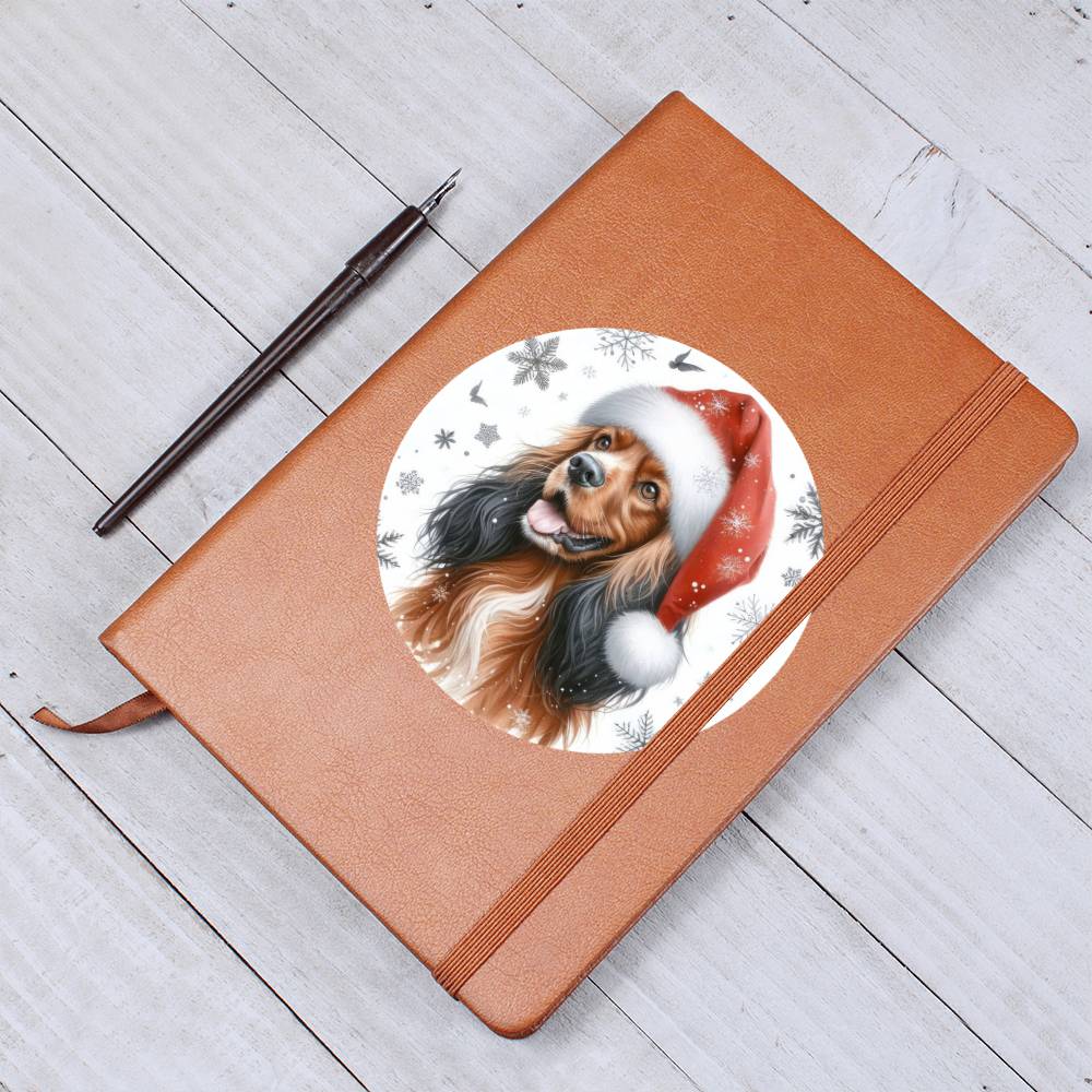 Christmas Dog - Field Spaniel - Vegan Leather Journal