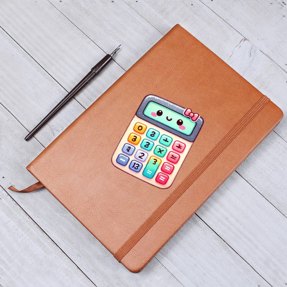 Cute Back to School Sticker 091 - Vegan Leather Journal