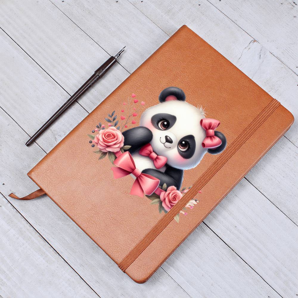 Valentine's Day Panda 021 - Vegan Leather Journal