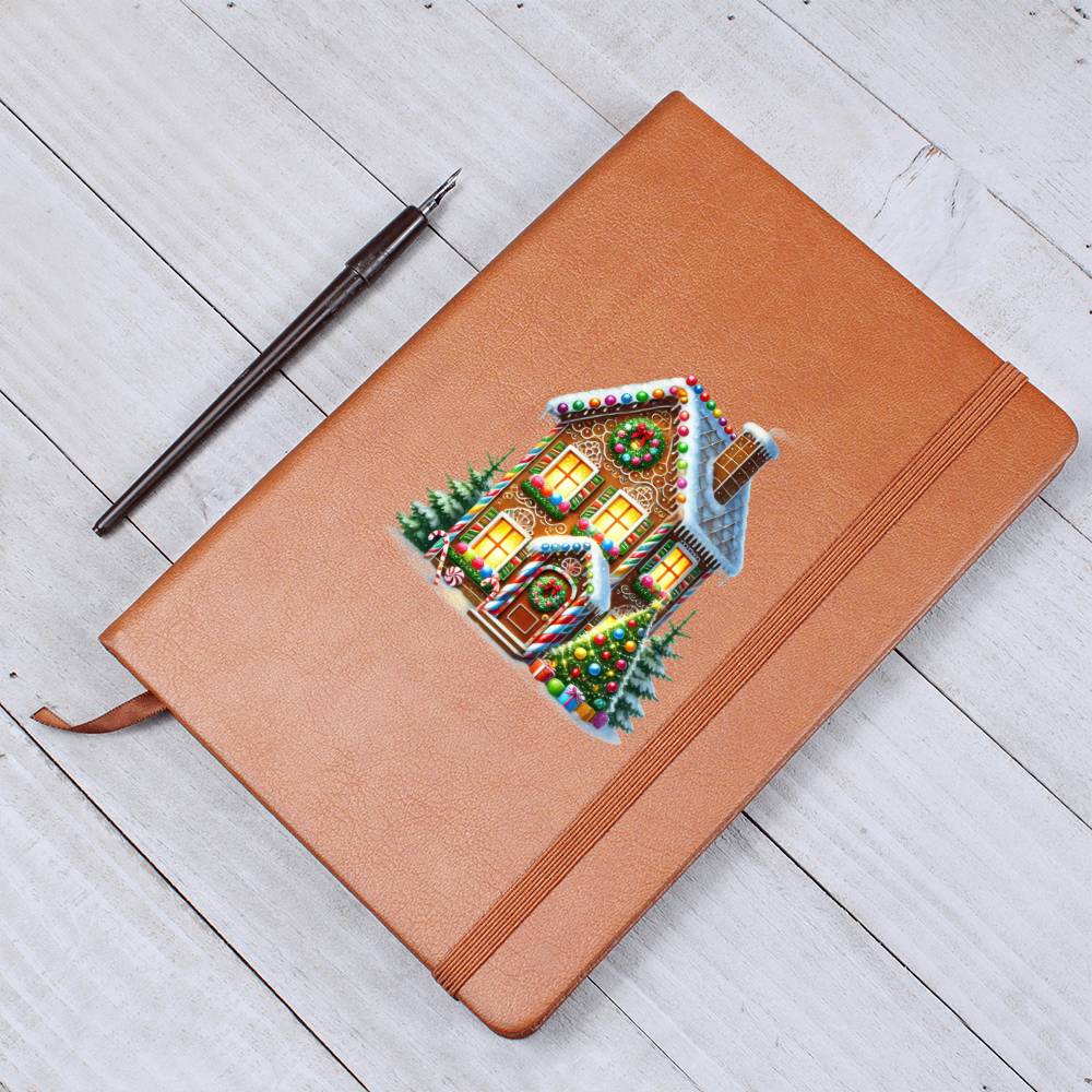 Christmas Gingerbread House 002 - Vegan Leather Journal