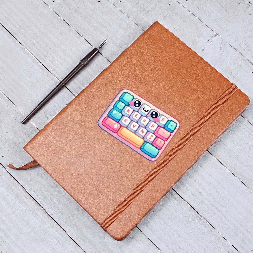 Cute Back to School Sticker 060 - Vegan Leather Journal