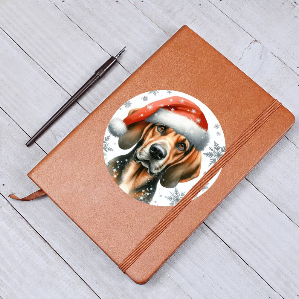 Christmas Dog - Plott Hound - Vegan Leather Journal