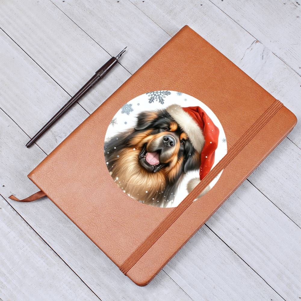 Christmas Dog - Tibetan Mastiff - Vegan Leather Journal