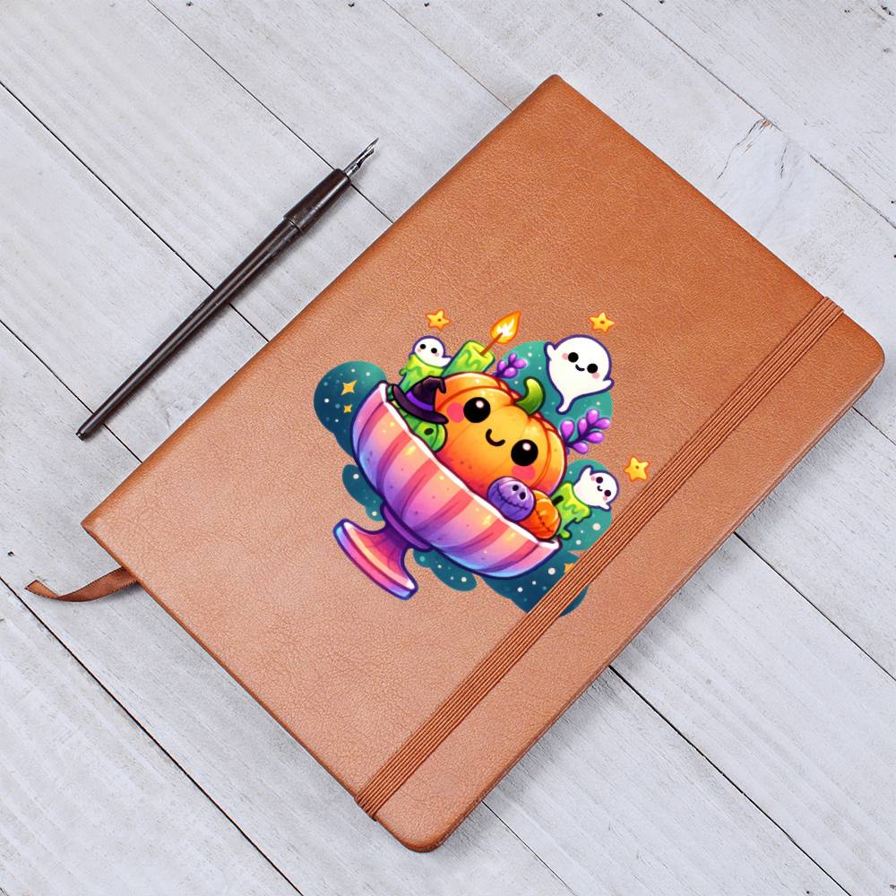 Cute Halloween Sticker 105 - Vegan Leather Journal
