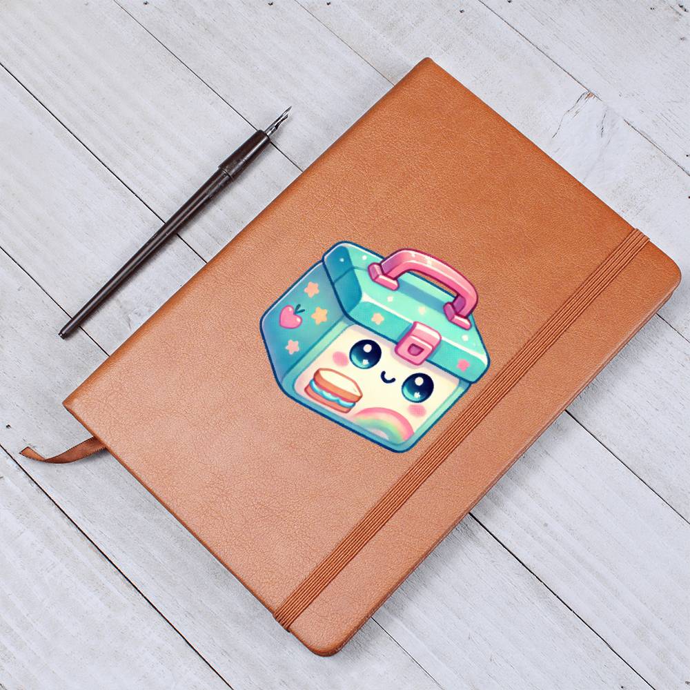 Cute Back to School Sticker 095 - Vegan Leather Journal