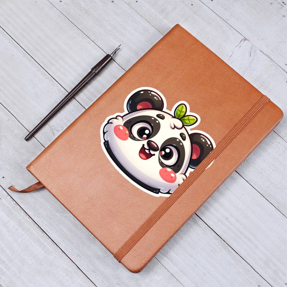 Cute Panda sticker 117 - Vegan Leather Journal