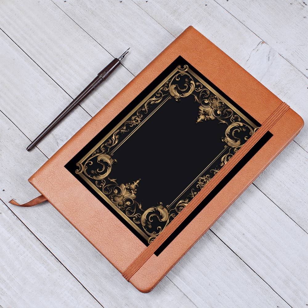Ornate Gold Cover 077 - Vegan Leather Journal