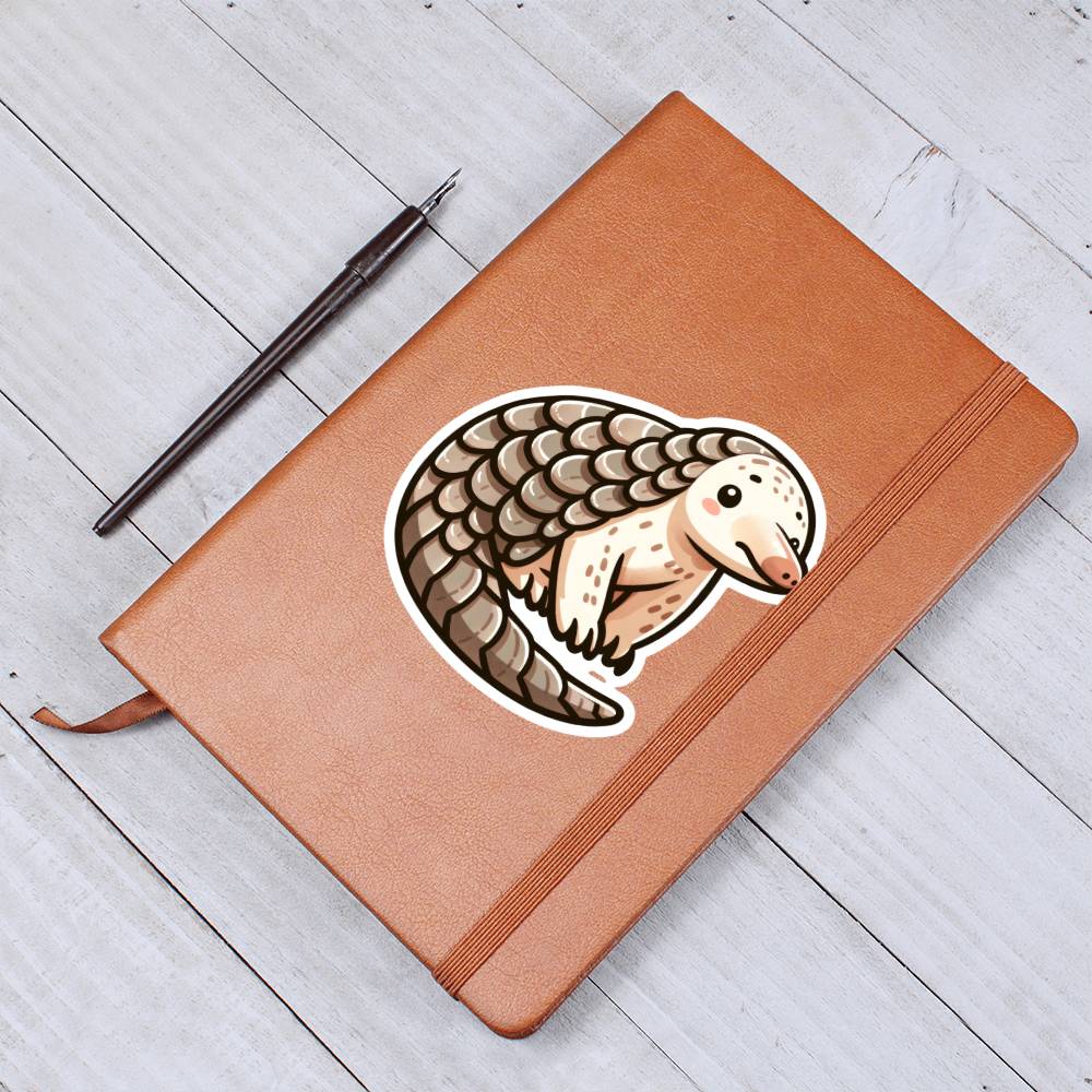 Cute Pangolin sticker 119 - Vegan Leather Journal