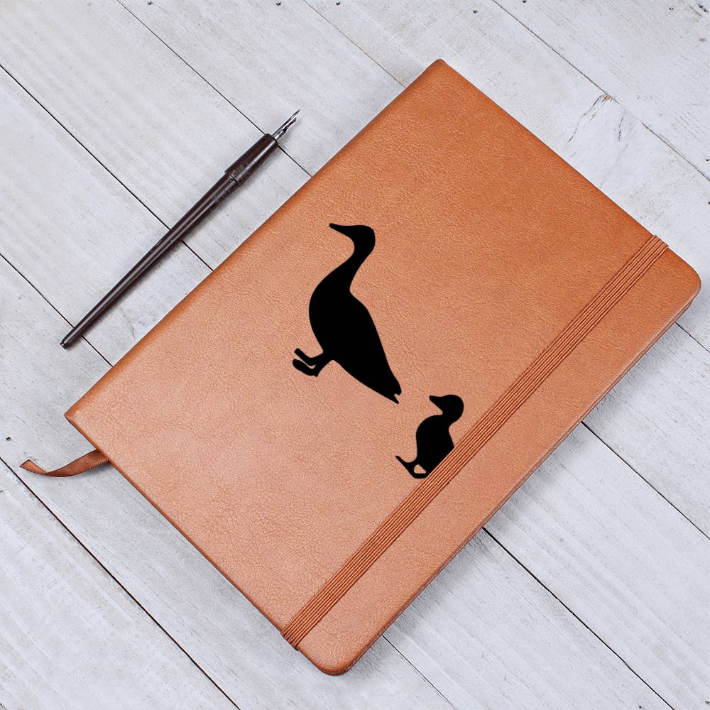 Mama Duck With 1 Duckling - Vegan Leather Journal
